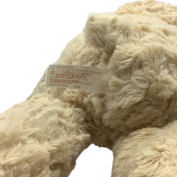 Dan Dee Collectors Choice Curly Beige Plush Bunny Rabbit Pink Gingham Bow 16" - Picture 6 of 12